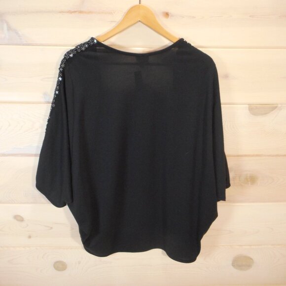 NWT Worthington Size XL Black Cardigan Sweater Sequin Embellished Dolman Sparkle - Picture 4 of 11